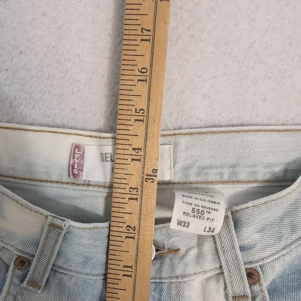 Vintage Levis 550 Jeans Light Blue‎ Acid Wash Custom Pockets '02 33x34 Relaxed